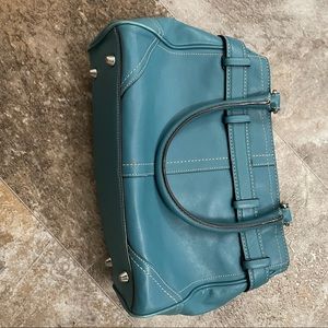 Blue leather bag